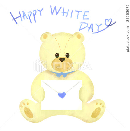 White bear plush toy with a love letter White Day 85263672