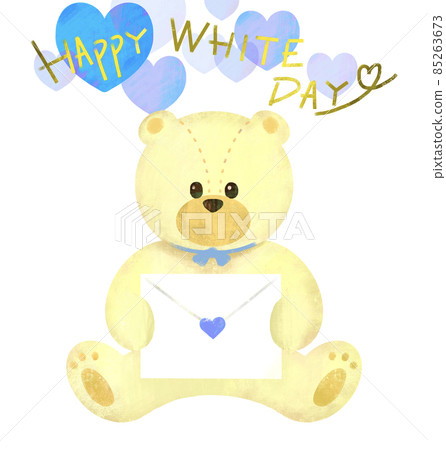 White bear plush toy with a love letter White Day 85263673