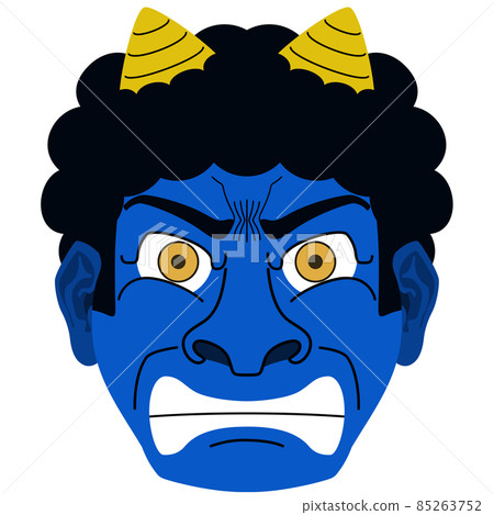 一個憤怒的惡魔的臉的插圖 一個憤怒的惡魔的臉的插圖 85263752