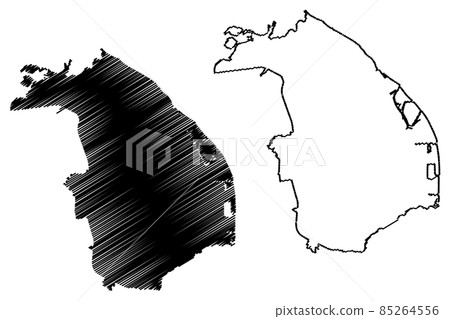 Barranquilla City (Republic of Colombia, Atlantico Department) map vector illustration, scribble sketch City of Barranquilla map Barranquilla City (Republic of Colombia, Atlantico Department) map vector illustration, scribble sketch City of Barranquilla map 85264556