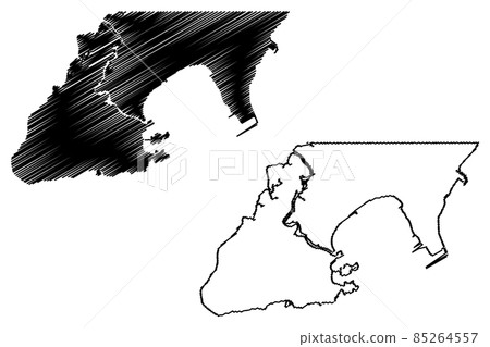 Vitoria City and Municipality (Federative Republic of Brazil, Espirito Santo State) map vector illustration, scribble sketch City of Vitoria map Vitoria City and Municipality (Federative Republic of Brazil, Espirito Santo State) map vector illustration, scribble sketch City of Vitoria map 85264557