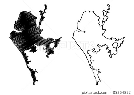 Concepcion City (Republic of Chile, Bio Bio Region) map vector illustration, scribble sketch City of La Concepcion de Maria Purisimadel Nuevo Extremo map 85264852