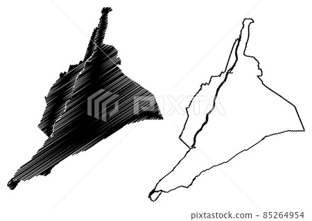 Arequipa City (Republic of Peru, Department of Arequipa) map vector illustration, scribble sketch City of Arequipa map 85264954