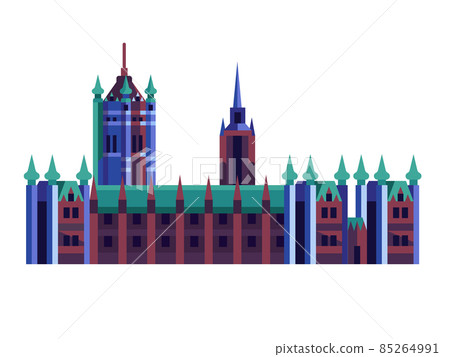 London Parliament Palace in Geometric Flat Design London Parliament Palace in Geometric Flat Design 85264991