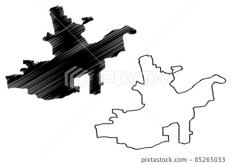 Maturin City (Bolivarian Republic of Venezuela, Monagas State) map vector illustration, scribble sketch City of Maturin map 85265033