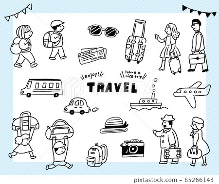 Let's go on a trip together! A lot of vehicles and travel items set 85266143