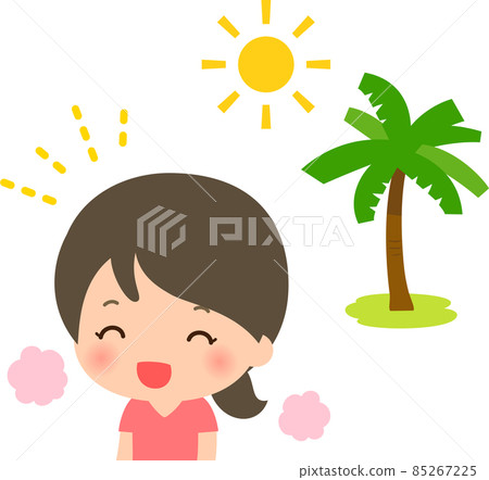 永恆的夏天和微笑的女人的形象 85267225