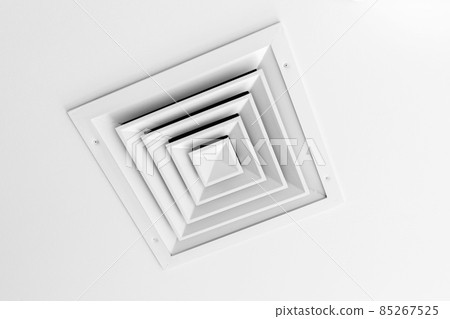 White ceiling ventilation grille with square diffusors, 85267525