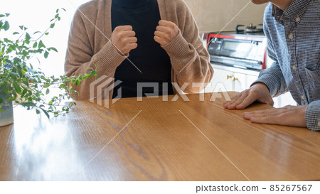Angry female / apologizing male | Marital quarrel image Angry female / apologizing male | Marital quarrel image 85267567