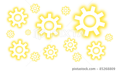 Glowing gear pattern (yellow) - Stock Illustration [85268809] - PIXTA
