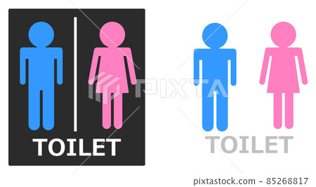 Toilet mark sign that guides men's and women's toilets Toilet mark sign that guides men's and women's toilets 85268817