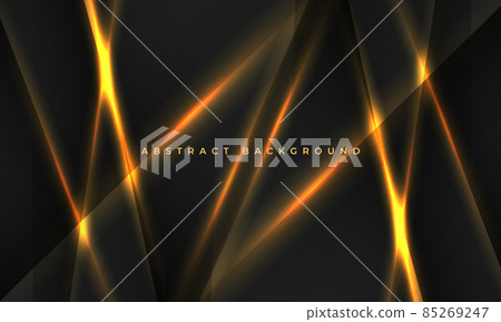 Black vector technology abstract background with glowing yellow light lines Black vector technology abstract background with glowing yellow light lines 85269247