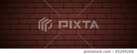 Dark red realistic brick wall design background. Nightly red cartoon brick banner design template Dark red realistic brick wall design background. Nightly red cartoon brick banner design template 85269268
