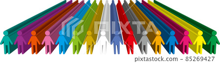 A crowd of simple and colorful people A crowd of simple and colorful people 85269427