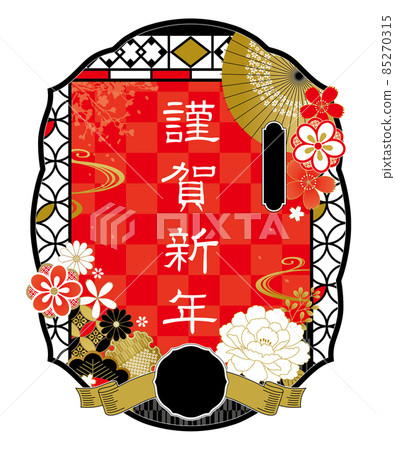 大正羅馬式豪華日式新年賀卡設計模板紅色 大正羅馬式豪華日式新年賀卡設計模板紅色 85270315