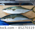 Yellowtail on a cutting board Yellowtail on a cutting board 85270319