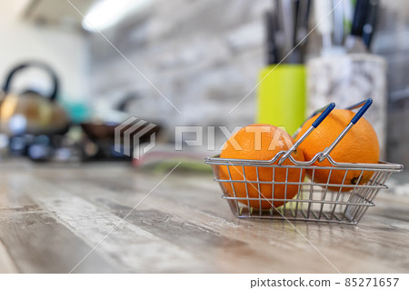 Concept: fast delivery of fresh fruits from the store to your kitchen 85271657