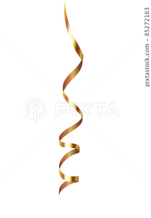 Golden Curly Ribbon Composition 85272163