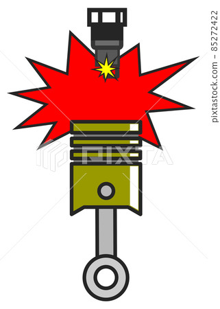 Illustration that the engine started by discharging with a spark plug 85272422