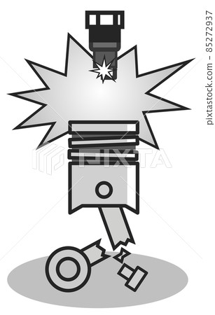 A poorly maintained engine that was damaged after starting the engine with a spark plug 85272937