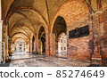 Arcade of Palazzo Comunale in the center of Piacenza. Italy 85274649