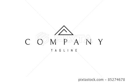 Vector logo on which an abstract image of a pyramid in the form of a spiral in a minimalist style. Vector logo on which an abstract image of a pyramid in the form of a spiral in a minimalist style. 85274678