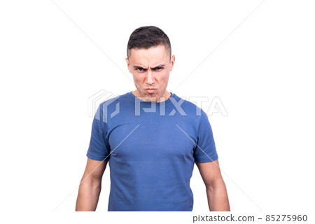Portrait of a caucasian angry man in casual clothes Portrait of a caucasian angry man in casual clothes 85275960