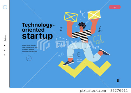 Startup illustration, website landing template. Concept of building new business 85276911