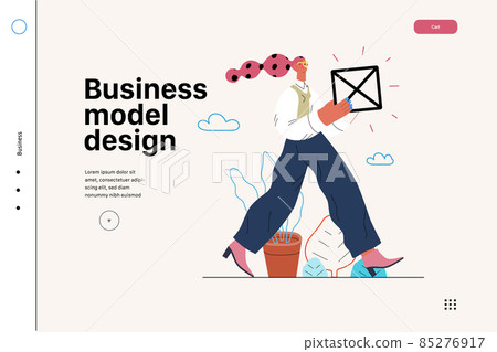 Startup illustration, website landing template. Concept of building new business Startup illustration, website landing template. Concept of building new business 85276917