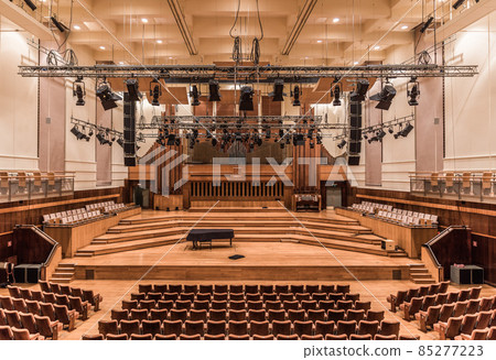 Ixelles, Brussels / Belgium - 06 16 2018 : Interior design of the Flagey concerthall and studio in art deco style Ixelles, Brussels / Belgium - 06 16 2018 : Interior design of the Flagey concerthall and studio in art deco style 85277223