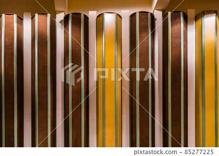 Ixelles, Brussels - Belgium - 06 16 2018 : Coloful sound wall in the studio Flagey Ixelles, Brussels - Belgium - 06 16 2018 : Coloful sound wall in the studio Flagey 85277225