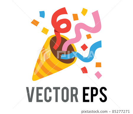 Vector party popper icon with colorful confetti, streamers for celebrations and occasions Vector party popper icon with colorful confetti, streamers for celebrations and occasions 85277271