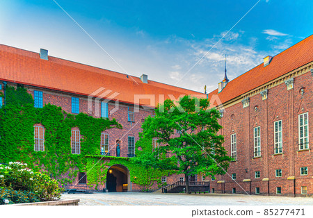Courtyard in Stockholm City Hall building Stadshuset of Municipal Council and venue of Nobel Prize Courtyard in Stockholm City Hall building Stadshuset of Municipal Council and venue of Nobel Prize 85277471