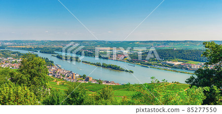 Panorama of river Rhine Gorge or Upper Middle Rhine Valley Panorama of river Rhine Gorge or Upper Middle Rhine Valley 85277550