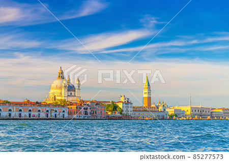 Venice cityscape with San Marco basin of Venetian lagoon Venice cityscape with San Marco basin of Venetian lagoon 85277573