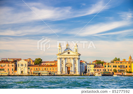 Chiesa di Santa Maria del Rosario church on embankment of Fondamenta Zattere Ai Gesuati in Venice Chiesa di Santa Maria del Rosario church on embankment of Fondamenta Zattere Ai Gesuati in Venice 85277592