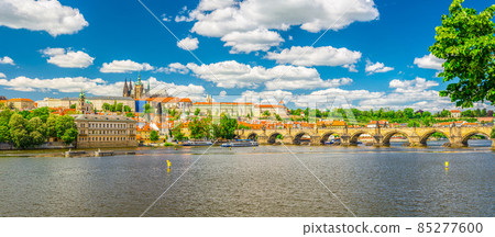 Panorama of Prague city historical centre with Prague Castle Panorama of Prague city historical centre with Prague Castle 85277600