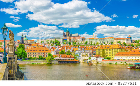 Panorama of Prague city historical centre with Prague Castle Panorama of Prague city historical centre with Prague Castle 85277611