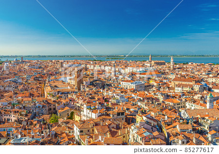Aerial panoramic view of Venice city old historical centre Aerial panoramic view of Venice city old historical centre 85277617