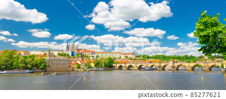Panorama of Prague city historical centre with Prague Castle Panorama of Prague city historical centre with Prague Castle 85277621