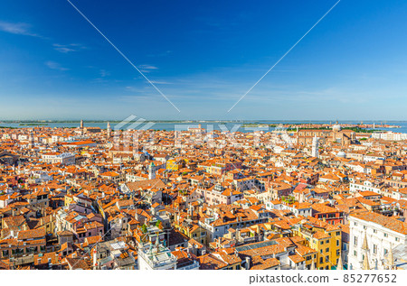 Aerial panoramic view of Venice city old historical centre Aerial panoramic view of Venice city old historical centre 85277652