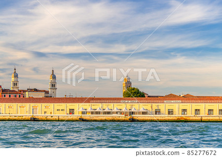 Port of Venice on embankment of Fondamenta Zattere Port of Venice on embankment of Fondamenta Zattere 85277672