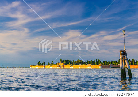 San Michele island in Venetian Lagoon near Venice city San Michele island in Venetian Lagoon near Venice city 85277674