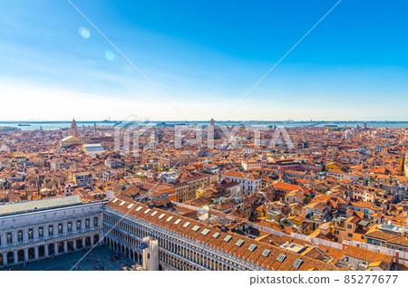 Aerial panoramic view of Venice city old historical centre Aerial panoramic view of Venice city old historical centre 85277677