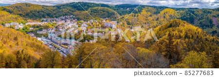 Karlovy Vary city aerial panoramic view Karlovy Vary city aerial panoramic view 85277683