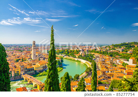 Aerial view of Verona city historical centre Aerial view of Verona city historical centre 85277754