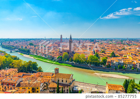 Aerial view of Verona city historical centre Aerial view of Verona city historical centre 85277755
