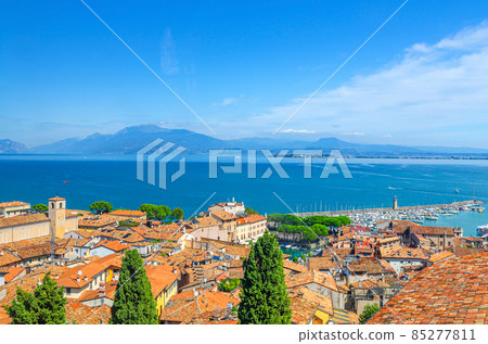 Aerial panoramic view of Desenzano del Garda town Aerial panoramic view of Desenzano del Garda town 85277811
