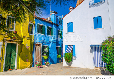Burano island with colorful houses buildings Burano island with colorful houses buildings 85277996