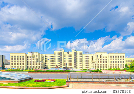 The Government House constructivism style building on Independence Square in Minsk 85278198